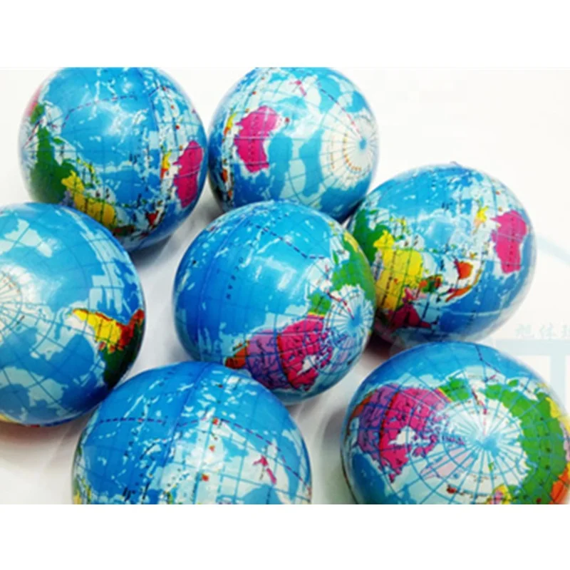 PU foam stress bal Earth printed world map squeeze ball