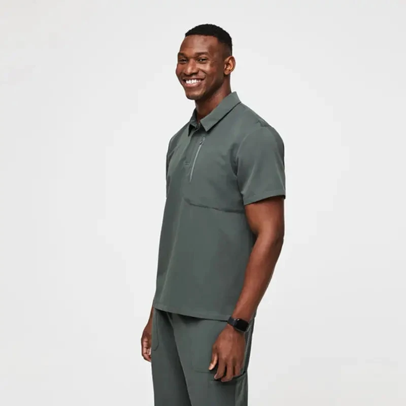 customize scrubs uniforms sets fashionable logo navy blue scrubs uniforms sets