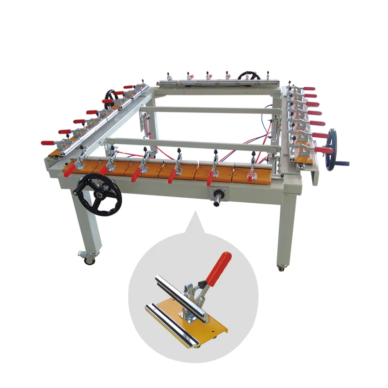 Manual mechanical stretching machine for silk screen mesh printing