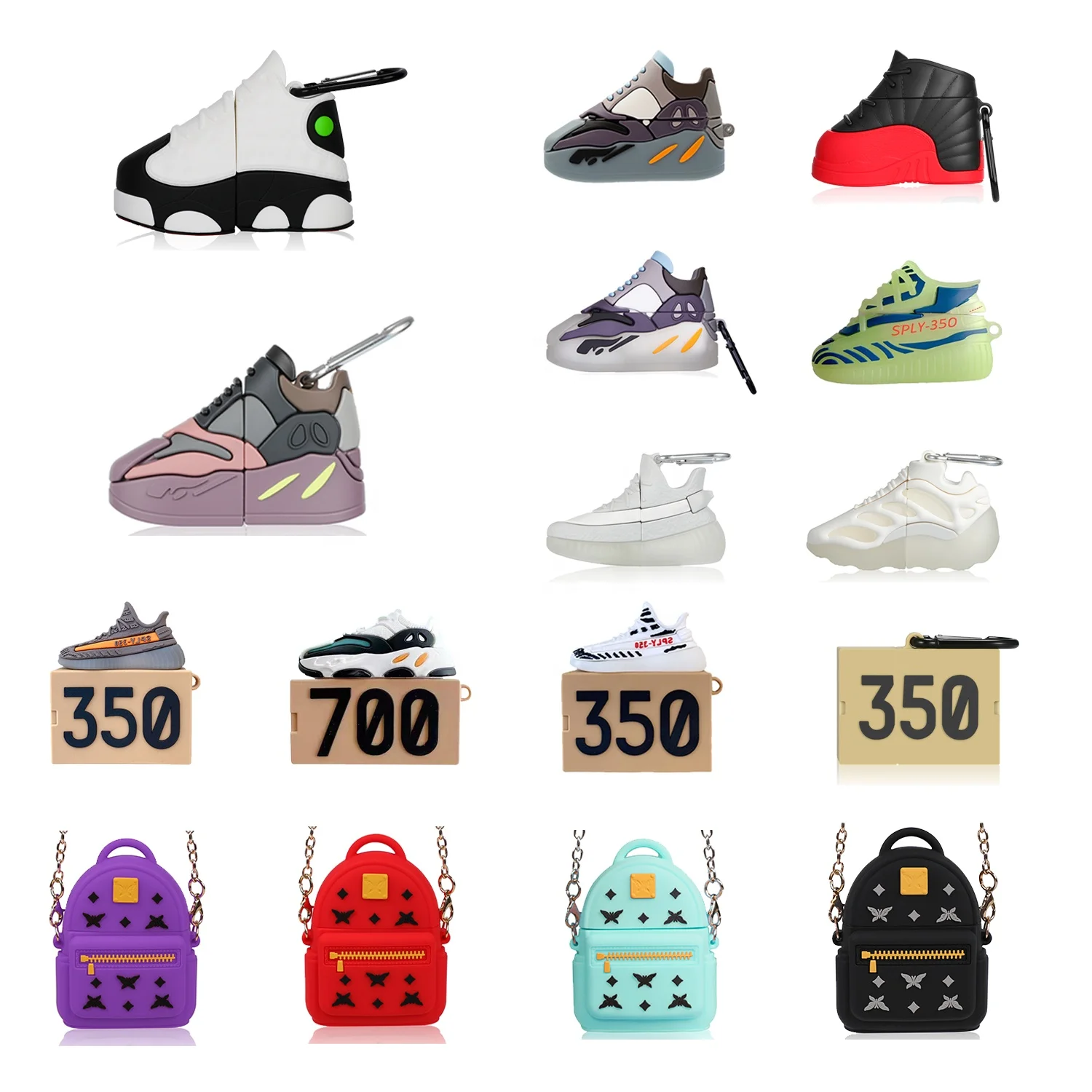 Luxury Brand Sneaker Sports Shoes Design Cute 3D Soft Silicone Wireless Earphone Bags for Airpods Case 1/2 for Air Pod