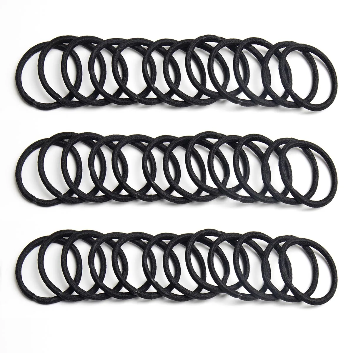 1000pcs 4mm Thick Seamless Black Hair Tie Wholesale Durable Elastic Rubber Band for Women Men Ponytail Holder Gum