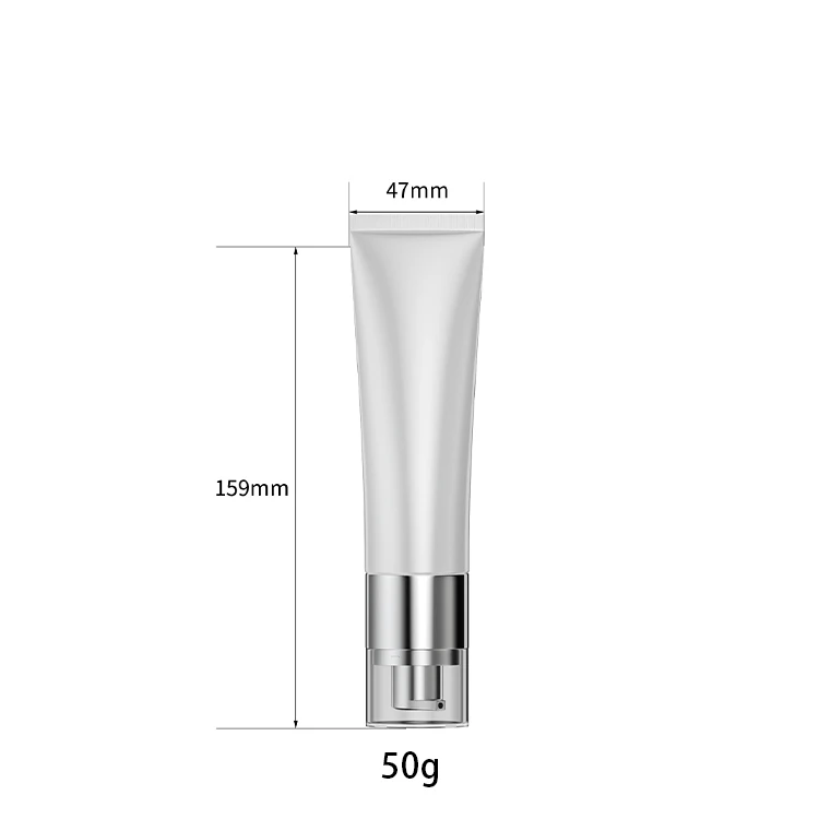 Fuyun 50ml matte black finish cosmetic PE plastic airless jar pump soft tubes for squeeze cosmetic cream lotion
