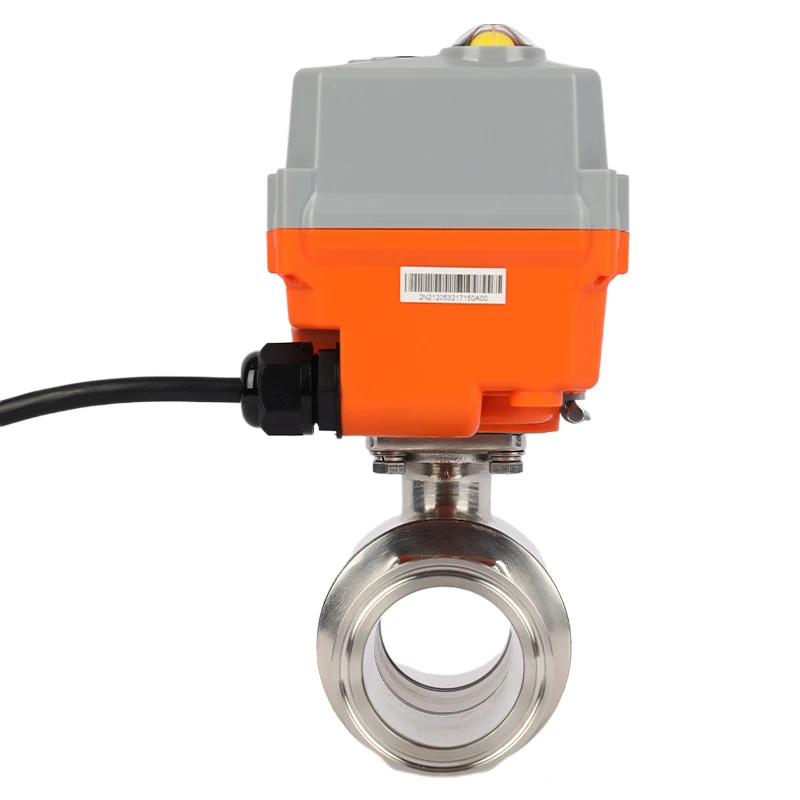 2 inch 4 inches 12V 2 Way Stainless Steel Sanitary Water Control Motorized Valve Electric Actuator Ball Valve