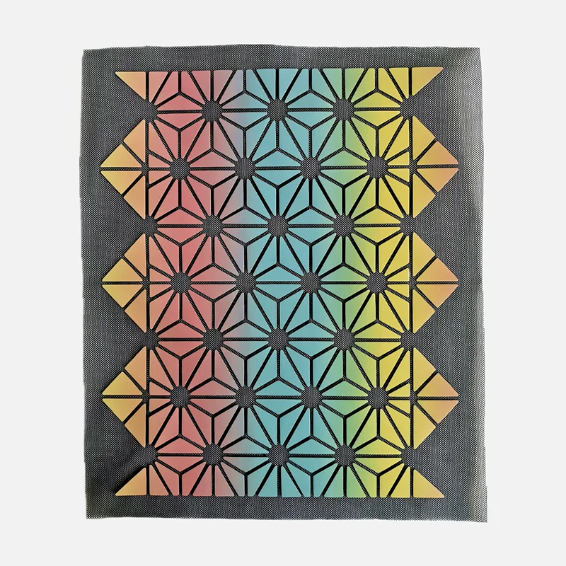 
Hot Sale Geometric Rainbow Leather Luminous Diamond Material For Pencil Bags 