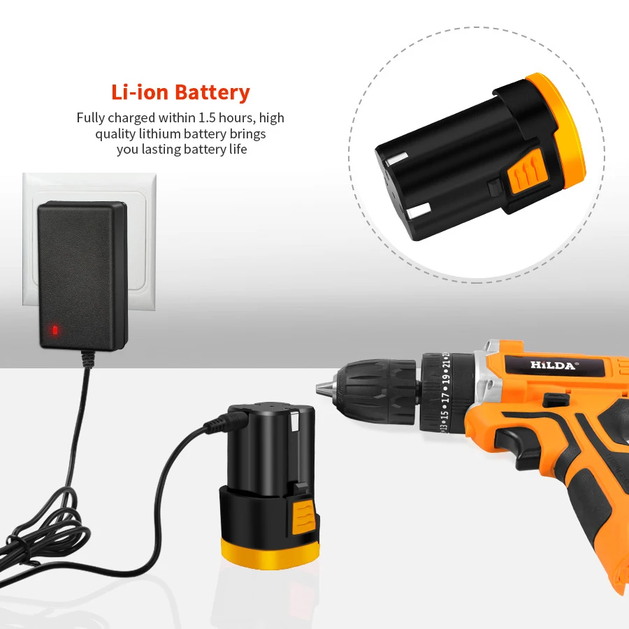 
16.8v High Quality Waterproof Lithium Battery Portable Electric Drill Power Toolkit For Woodworking 