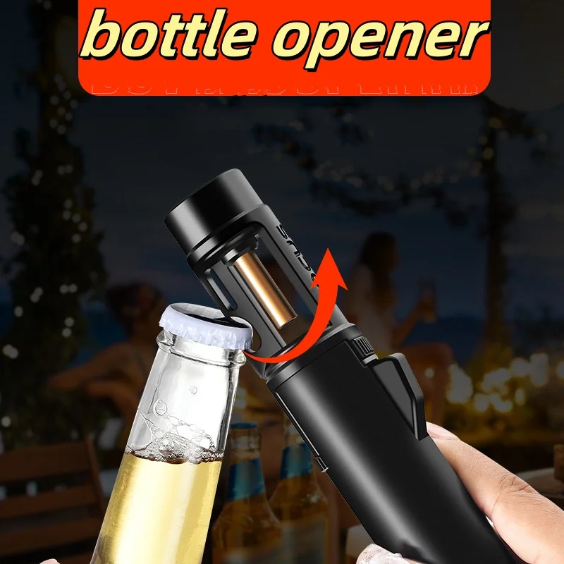 Cigar Specific Spray Gun Lighter Refillable Jet Flame Windproof Lighter Multi functional barbecue bottle opener lighter