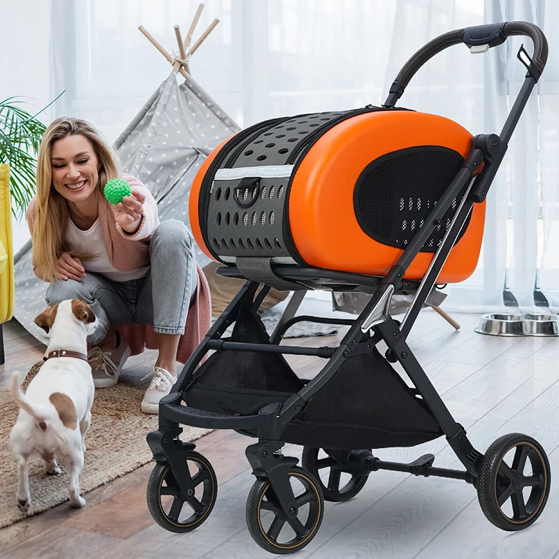 Wholesale Factory Direct Luxury 15KG Large Capacity Multifunction Foldable Pet Stroller For Dogs Cats removable carriage