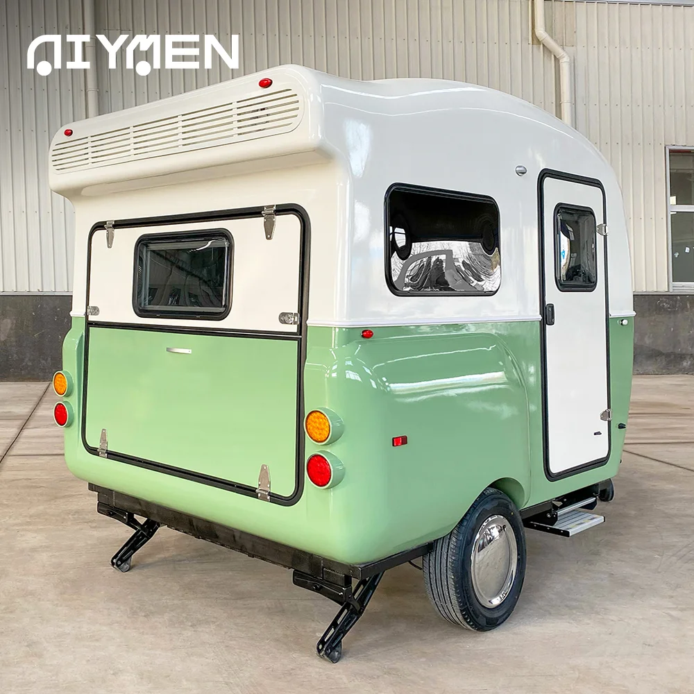 Luxury Ultralight Fiberglass Mini Camper Teardrop Travel Trailer RV for Easy Mobility Accessible Off-Road Caravan