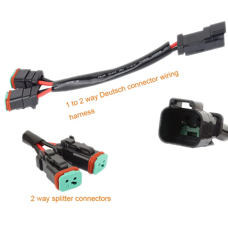 Automotive Wiring Harness With Deutsch DT Series 2pin Male Female Connector Extension Cable