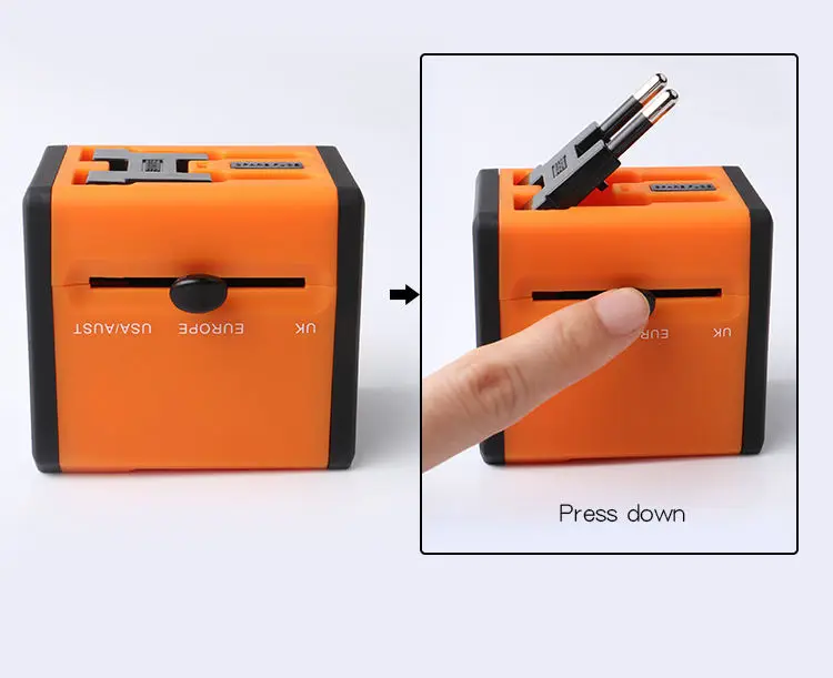 Universal Portable Switching Travel Charger UK US AU EU Plug and Socket 2 USB 5V 2.5A Travel Charger Adapter