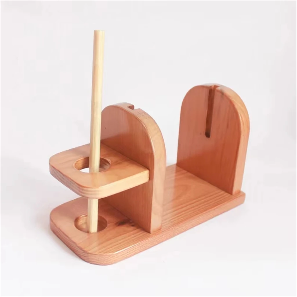 A Wooden yarn holder for knitting crochet yarn and thread holder