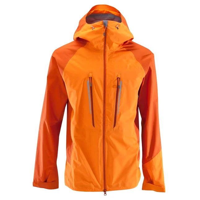 CONMR Custom Light Orange Rain Jacket Motorcycle Mens Mountaineer Waterproof Jacket Outdoor Fancy Rain Jacket for Men Waterproof