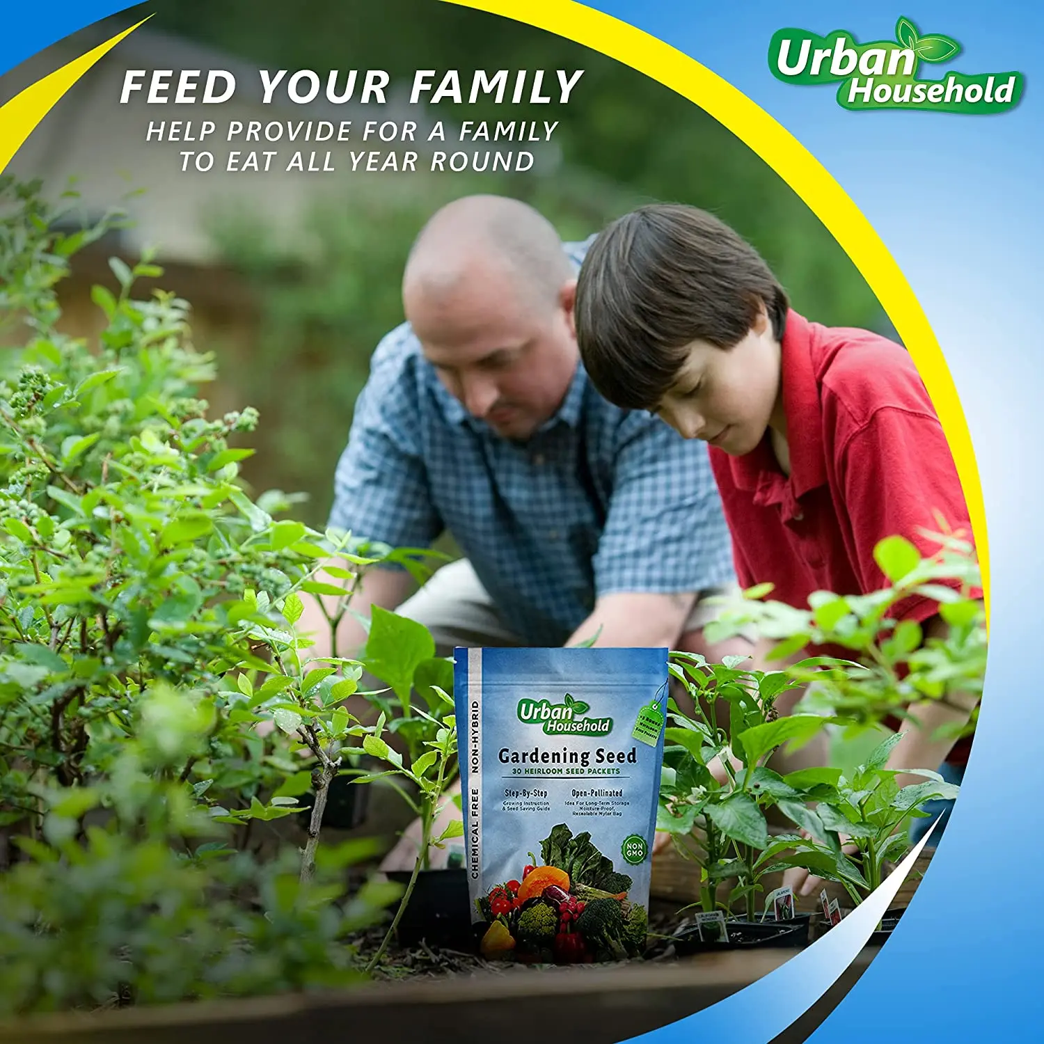 Vegetable Seeds - Set of 35 Assorted Non-GMO Vegetables & Herb Seedlings - Starter Variety Mix for Indoor & Outdoor Gardening