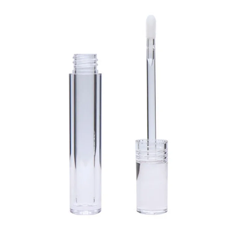 fashion Lipgloss Packaging Petg Plastic Square Clear Container Lip Gloss Tube With Big Applicator