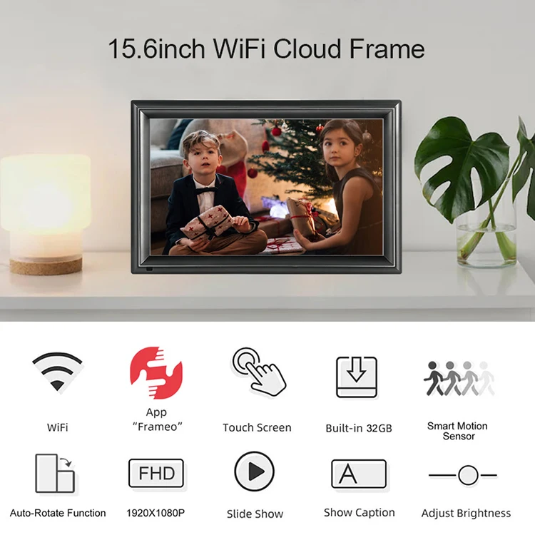 15.6 inch WiFi  Digital Photo Frames Video Photo Movie Blue Film Free Download