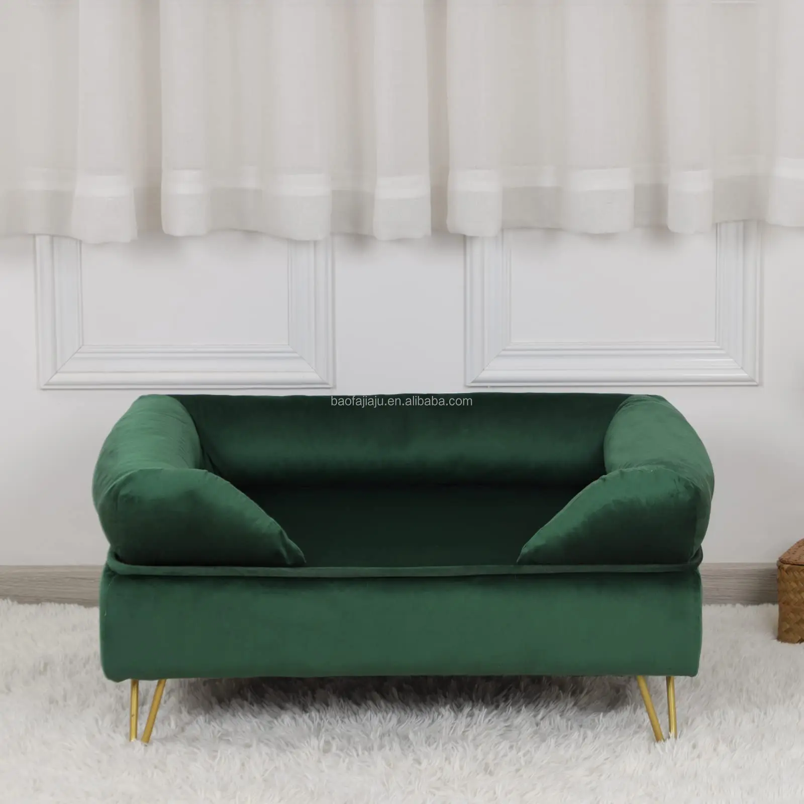 Metal Dog Sofa Legs Fashion New Design Pet Bed Detachable Dog Pad Flannel Anti-static Kennel Feel Comfortable Pet Furniture