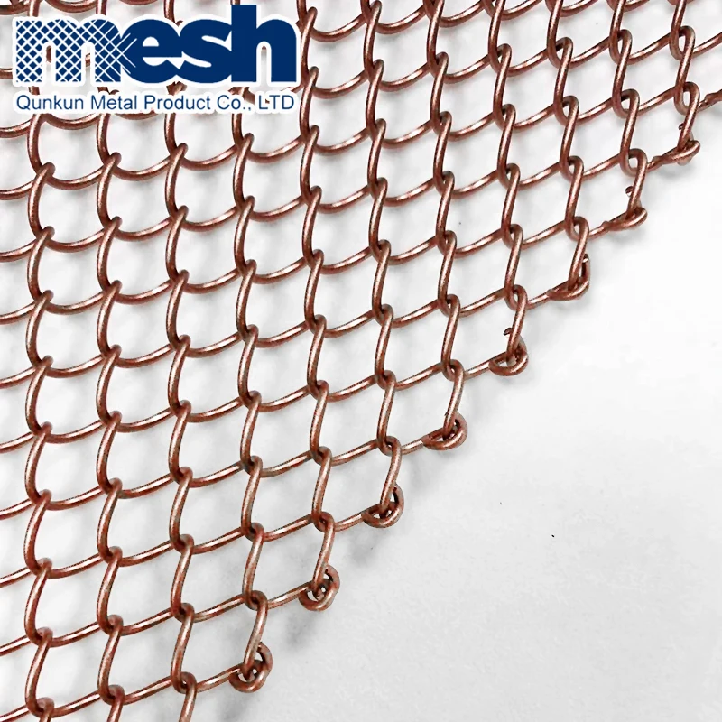 Hotel Decoration Metal Mesh Curtain Fabric Fire Prevention