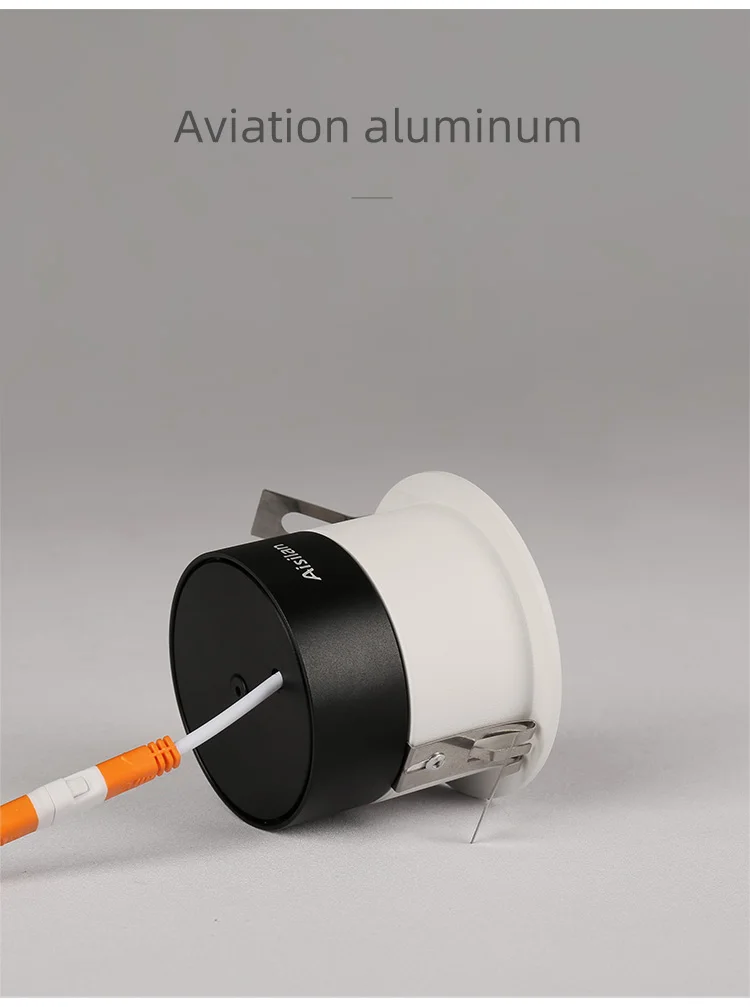 Aisilan smart home 100mm cut out ultra thin deep Recessed 12w dali 0-10v dimmable led ceiling spotlight retrofit led downlight