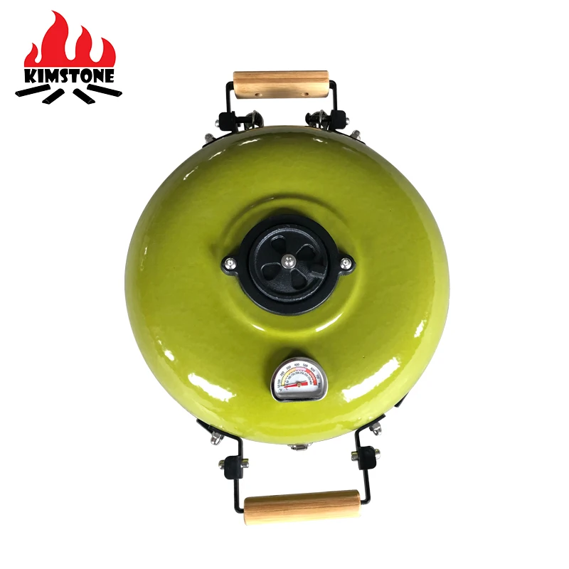 Kimstone 12 Inch Mini  Barbecue Kamado Portable Tandoor Clay Oven Charcoal BBQ Grill Table Smoker