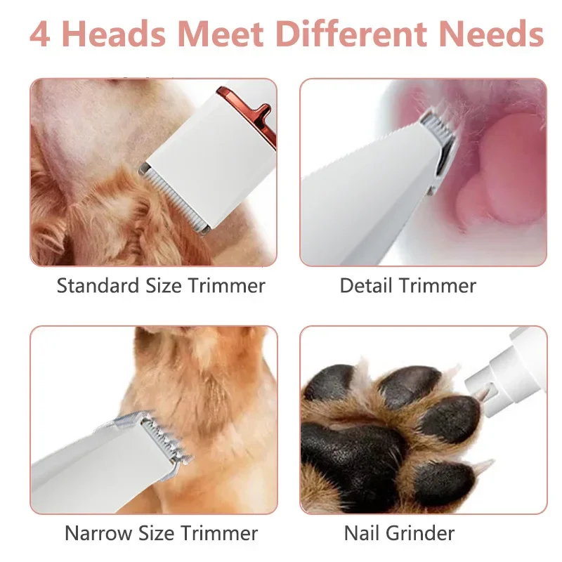 4 in 1 Dog Clippers Pet Hair Grooming Kit Low Noise Dog Paw Cleaner Trimming Paw Eyes Ears Face Dog Cleaning Pet Hair Clipper