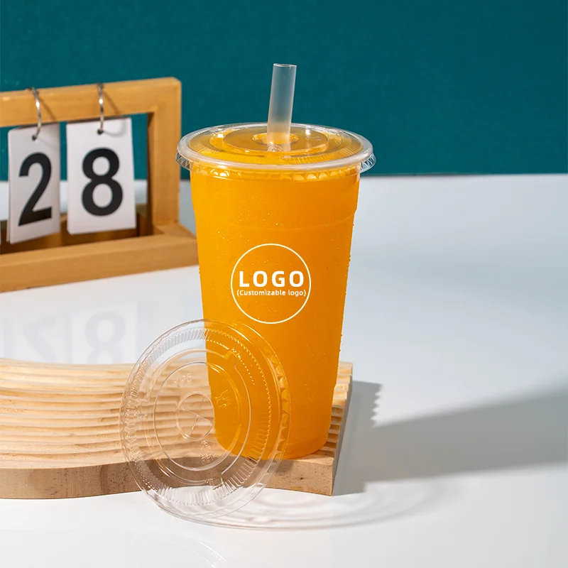 95mm Cup 360ml 500ml Plastic Boba Cup Disposable Milk Bubble Tea PP plastic cups  with Lid Variety