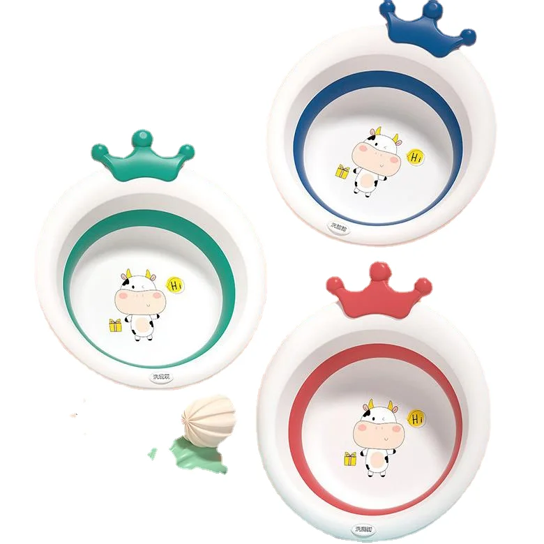 3 folding washbasin for newborn baby can hang portable washing basin children to wash buttocks and replace hair