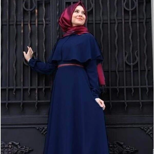 Kai Chen 2021 Islamic Clothing Prayer Muslim Long Sleeve Solid Color Elegant Ethnic Cape Dress