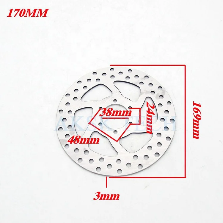 170mm Brake Disc Brake Pad Inner Diameter 38mm Motorcycle Brake Disc Accessories for Citycoco Harley Electric Scooter Parts