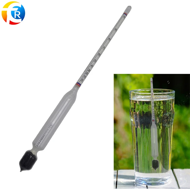 0-100% Alcohol Hydrometer Scale Alcoholmeter Glass Tester Alcohol Density Meter Home Beer Wine Brewing