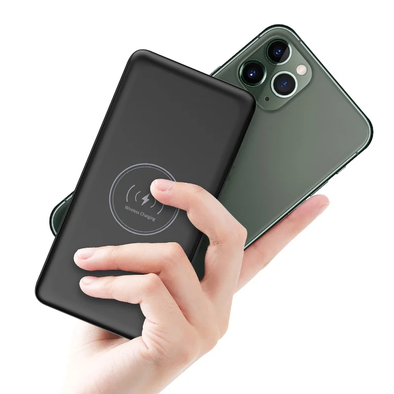 SOSLPAI super capacitor li-polymer battery mobile 10w wireless power bank 20000mah 2 usb quick charge phone power banks