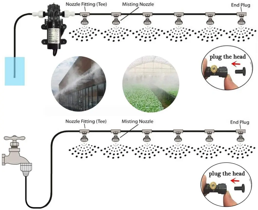 Водяная наружная патио Misters наружная патио самовсасывающий опрыскиватель водный источник питания Bulpure система охлаждения туман насос