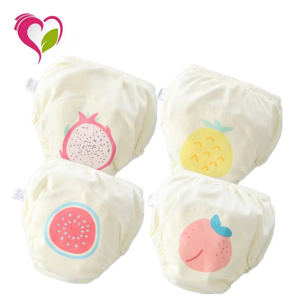 Factory Hotsale Cartoon Printing Waterproof Reusable Training Drypers Baby Pant Diapers Easy
