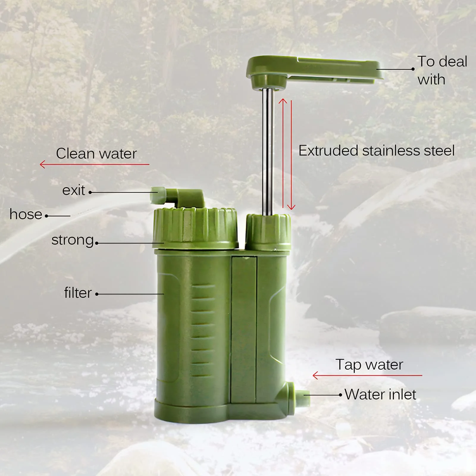 Factory Supply Drop-shipping Camping Tools Water Purifier Pump Water Filter Pump