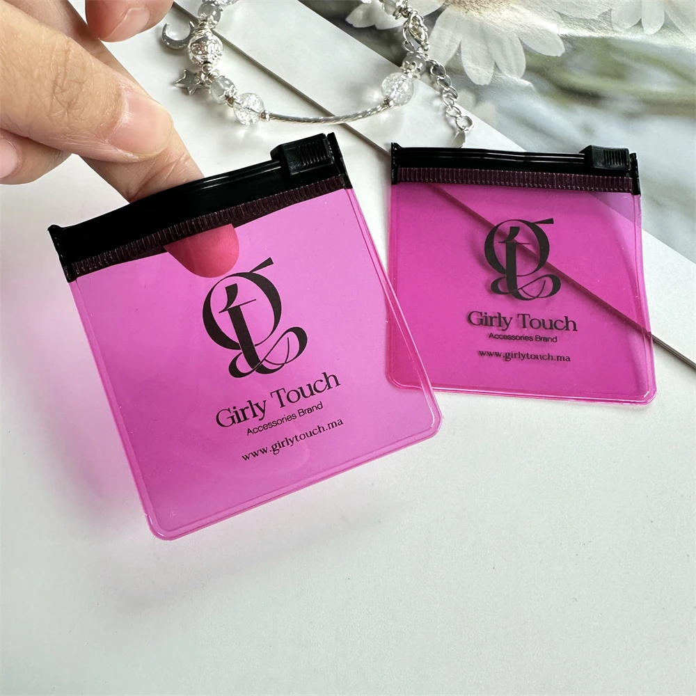 Custom Pvc Jewelry Pouch With Logo Customize Ziplock Bags Wholesale Purple Small Plastic Zipper Bag Custom Packaging Bag