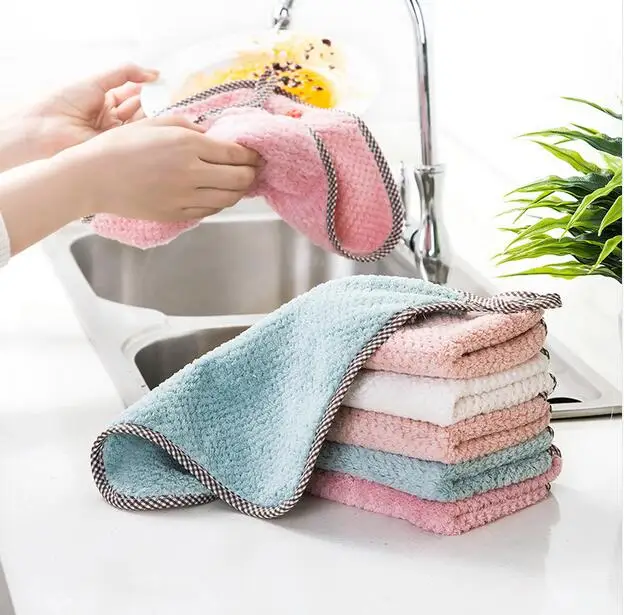 Dish Cloth Non-stick Oily Cleaning Cloth Household Cleaning Table Scouring Pad Kitchen Housework Cleaning Absorbent Towel