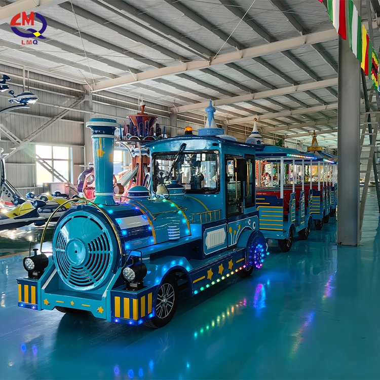 Outdoor Carnival Mall Amusement Park Adult Small Train Rides for Kids Tourist Electric Trackless Train for Sale