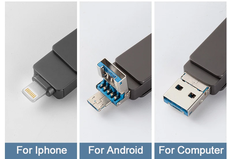 Custom USB Flash Drive For Iphone 64GB 128GB 256GB Real 100% Capacity No Fake With Retail Gift Box Free Engrave Logo