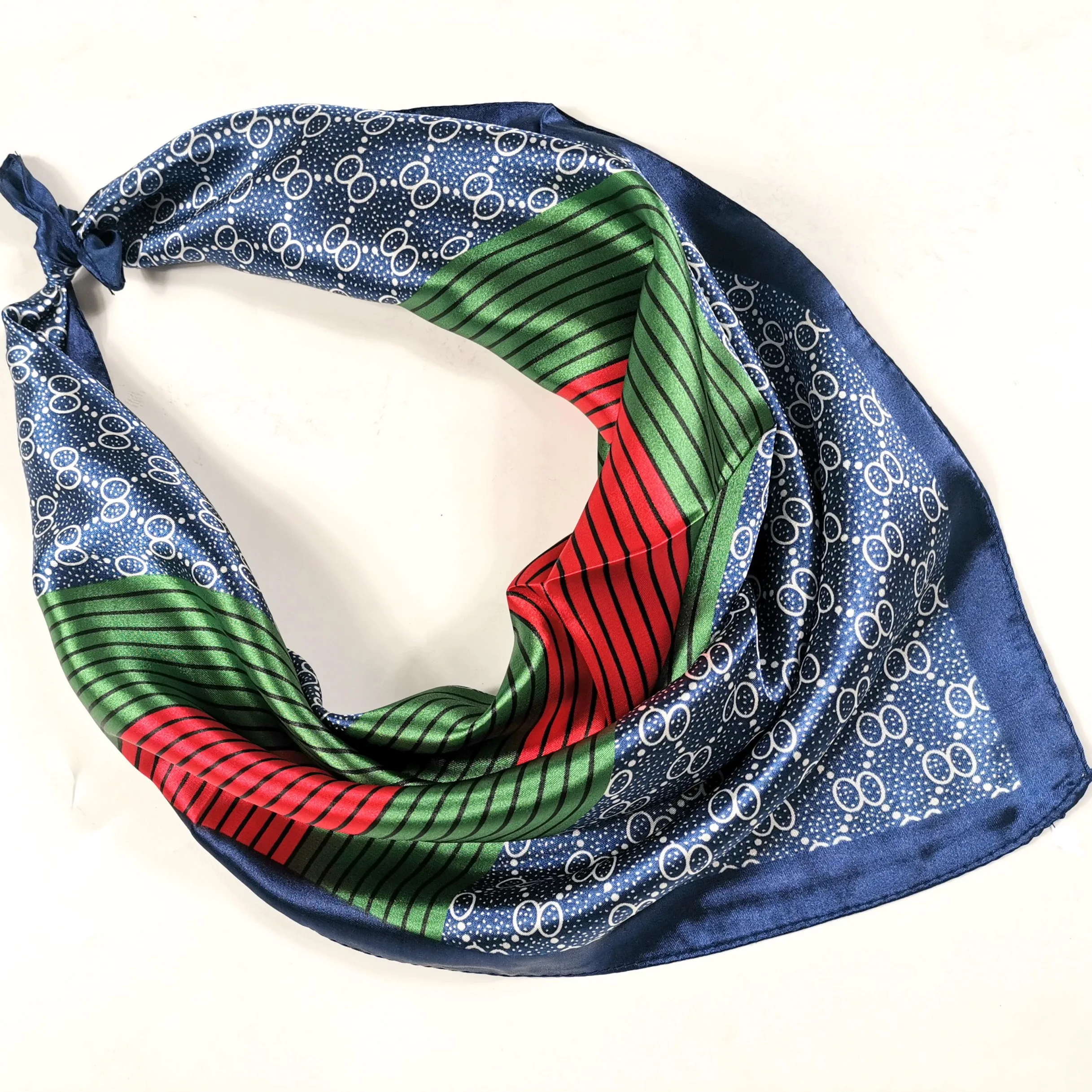 Hair Scarf Manufacturer Custom Logo Design Digital Print Satin Scarf Bandana Head Scarf Bandana