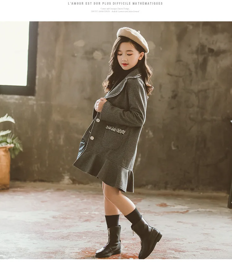 
Long sleeve Fashionable Cool wholesale teenage popular Autumn Out Travel coat girl for kids clothing 