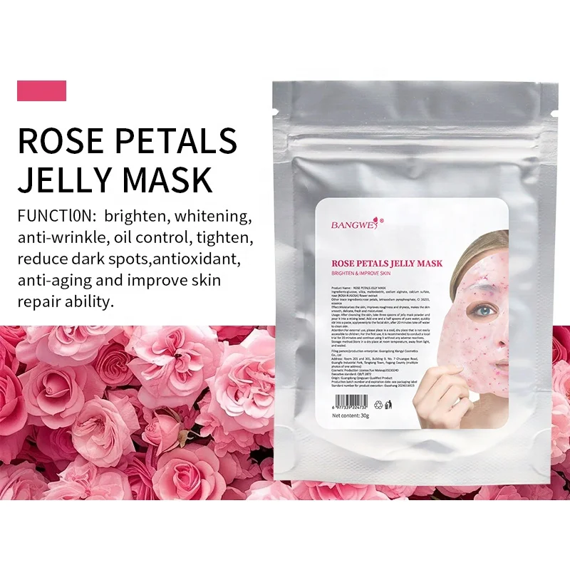 New Fashion BANGWEI 30G Facial Skin Care Mask Powder Peel Off Luxury Carviar Rose Turmeric Jelly Mask Set