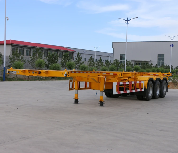 2/3 Axle Shipping Container Gooseneck Flatbedl Chassis Semi Truck Trailer Skeleton 40 Foot 45 Ft Steel HT Semi-trailer 40000kg