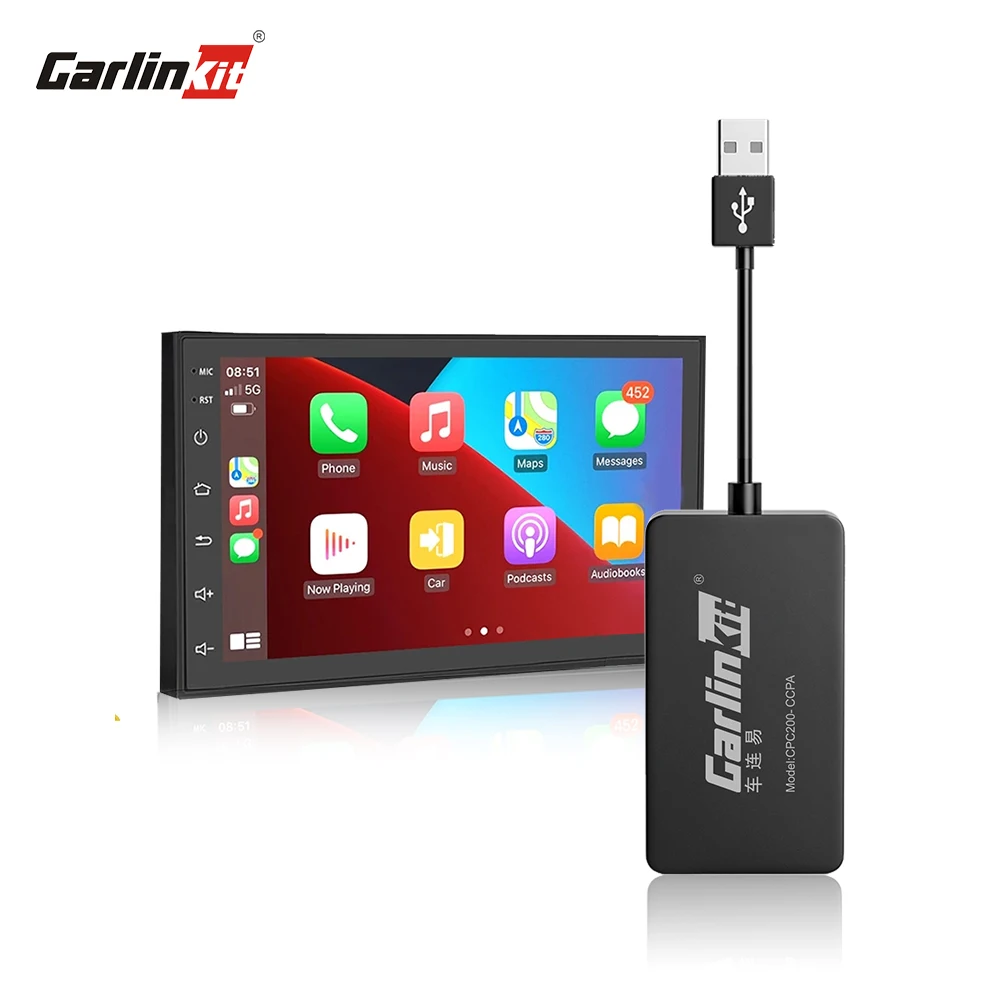 Carlinkit Wireless AutoKit CarPlay USB Adapter for Wired Android Auto Fit for All Android 4.4 or Above Car Radio USB Connection