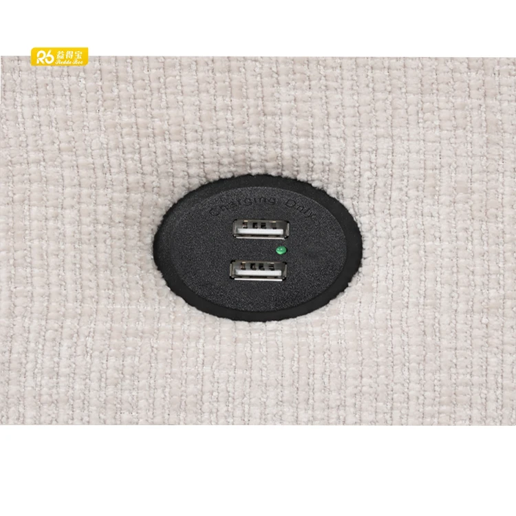 Fabric Couch Modern Design Sleeper Sofa 3 Seater With Cup Holder And USB Port Sofa Bed