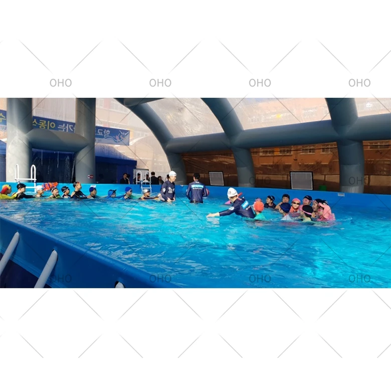 Cheap metal frame swimming pool commercial above ground steel frame pool