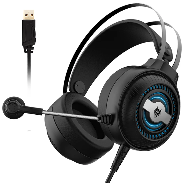 NUBWO N1PRO Китай профессиональный производитель Usb излучение света светящаяся Проводная гарнитура Черные наушники