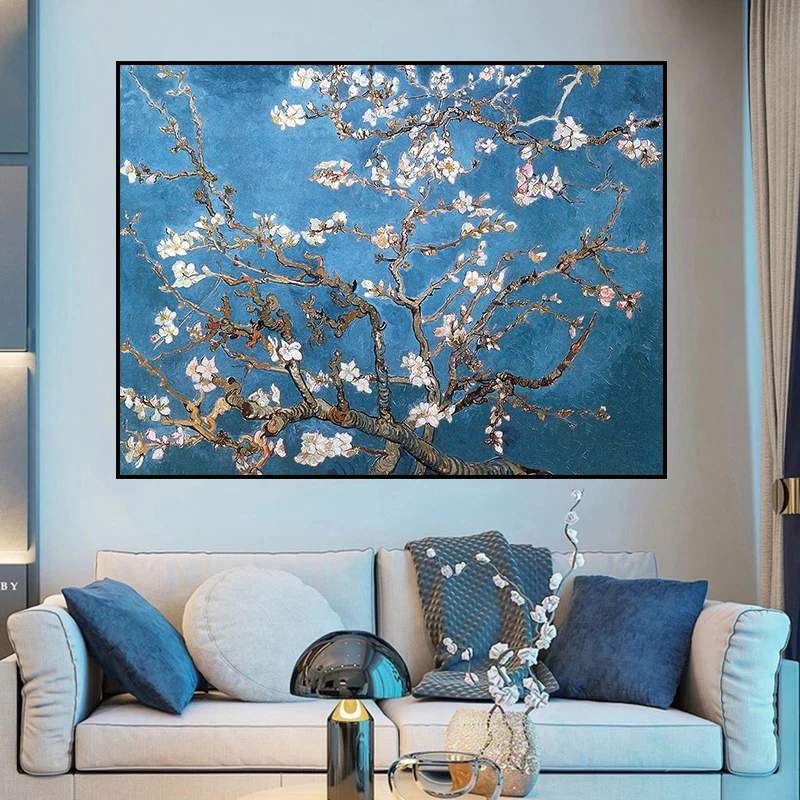Van Gogh Almond Blossom Famous Oil Painting Canvas Printing Reproduction Impressionist Flower Wall Art