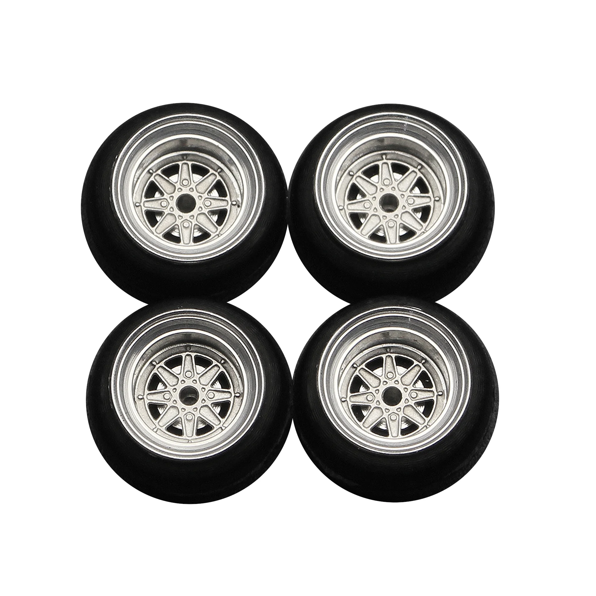 BNDS New 1/64 Alloy Wheels Rubber Tires Design Racing Rim Modified Parts JDM Style for Professional Audience BC64068
