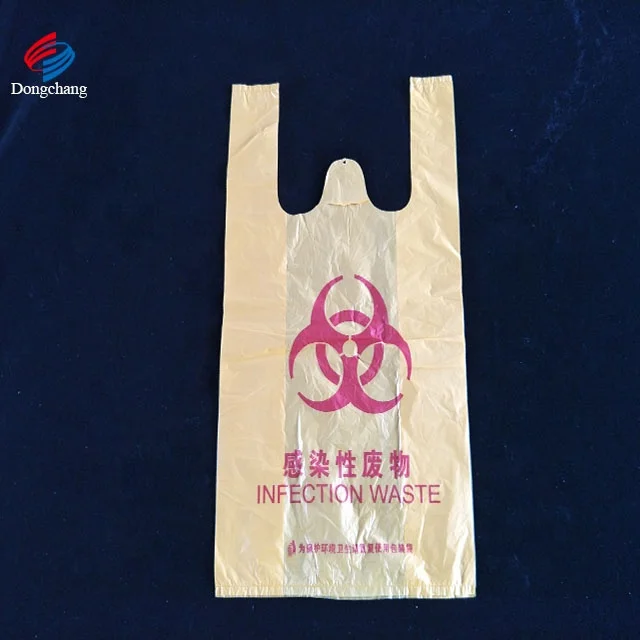 Color printed plastic T-shirt bag with customized logo, can be used for fast food takeaway tote bag HDPE shopping   bag
