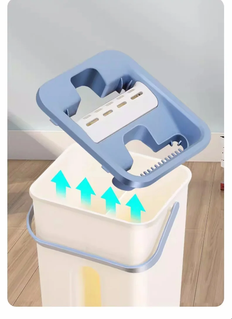 Mini Household Cleaning Items Wet Dry Squeeze Mop with Steel Pole Plastic Head Indoor Floor Cleaning essentials Refill Packaging