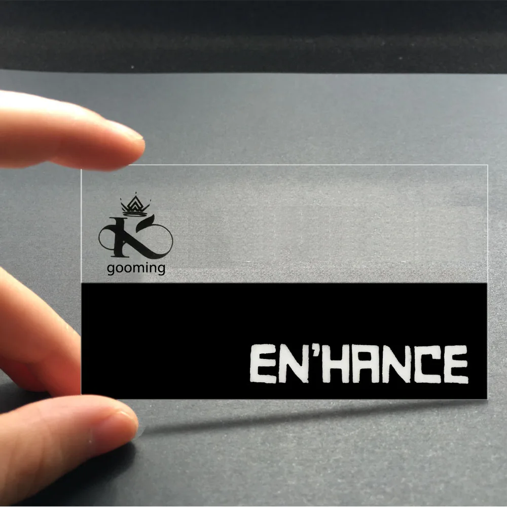 high quality custom CMYK printing waterproof visiting card clear pvc card transparent plastic business cards